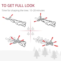 HOMCOM 6FT Indoor Christmas Tree Artificial Decoration Xmas Gift with Metal Stand 375 Tips(m-5)