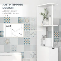 HOMCOM Tall Bathroom Storage Cabinet, Narrow Bathroom Cabinet with Drawers and Open Shelves for Small Spaces, White(m-6)