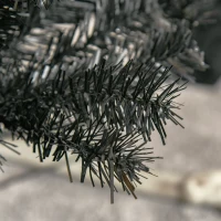 HOMCOM 7 FT Artificial Christmas Tree Pencil Xmas Tree with Stand, 818 Tips, Holiday Home Indoor Decoration for Party, Black(m-8)