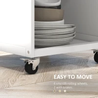 HOMCOM Kitchen Cart on Wheels, Rolling Kitchen Island with Drawer, Glass Door, Towel Rack and Adjustable Shelf, White(m-7)
