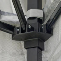 Outsunny 12' x 12' Foldable Pop-up Party Tent Instant Canopy Sun Shade Gazebo Shelter Steel Frame Oxford w/ Roller Bag, Light Grey(m-10)