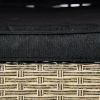 Outsunny 7 Pieces Wicker Patio Dining Set Outdoor Furniture Set with Removable Cushions, Glass Top Dining Table, PE Rattan Conversation Set for Garden Poolside Backyard, Black(m-10)