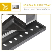 PawHut Wooden Indoor Rabbit Hutch Elevated Bunny Cage Habitat with Enclosed Run with Wheels, Suitable for Rabbits and Guinea Pigs, Grey(m-6)