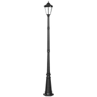 Outsunny 94.5" Solar Lamp Post Light, Dusk to Dawn Vintage Style Street Light, Aluminum Solar Powdered Lamp, PIR Motion Sensor for Garden, Lawn, Pathway, Driveway, Black(m-11)