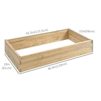 Outsunny 47" x 24" x 9" Raised Garden Bed, Outdoor Wooden Planter Box for Growing Vegetables, Flowers, Fruits, Herbs, and Succulents, Easy Assembly(m-3)