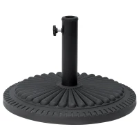 Outsunny Patio Umbrella Base Stand, Round Cement Parasol Holder for Outdoor, Patio, Garden, Beach, Fits Φ1.4", Φ1.5" and Φ 2" Pole, Black(m-11)