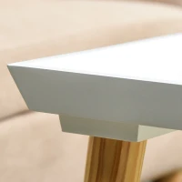 HOMCOM Coffee Table with Tray Top, Nordic Center Table with Pine Wood Legs, Rectangle Coffee Tables for Living Room, White(m-8)