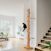 Pawhut Floor to Ceiling Cat Tree with Adjustable Height 80"- 95(m-10)