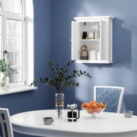 kleankin Over Toilet Storage Cabinet, Bathroom Wall Cabinet with Adjustable Shelf for Living Room and Entryway, White(m-8)