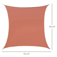 Outsunny 16' x 20' Sun Shade Sail Canopy Outdoor Shade Sail Cloth for Patio Deck Yard with D-Rings and Rope Included, Brick Red(m-3)