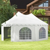 Outsunny 22.3' x 16.4' Large Party Tent Canopy Shelter with Carrying Bags and 2 Doors for Parties, Wedding, Events, BBQ Grill(m-10)