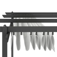 Outsunny 13' x 13' Aluminum Retractable Pergola Canopy, Outdoor Pergola for Garden, Patio, Backyard, Deck, White(m-8)