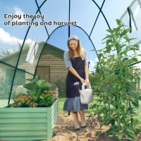 Outsunny Tunnel Hoop House Greenhouse with Sandbags and Hemmed PE Cover, 2 Doors and Screen Windows, 6' x 6' x 6.6', Green(m-8)