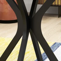 HOMCOM Round Dining Table, Modern Dining Room Table with Steel Curved Legs, Space Saving Small Kitchen Table, Black(m-10)