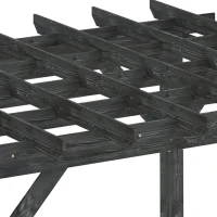 Outsunny 12' x 10' Patio Pergola, Weather-Resistant Cedar Wood, Backyard Cover for Porch Party, Grape Garden, Vineyard, Ivy Vine, or Climbing Plants, Black(m-7)