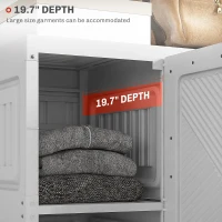 HOMCOM Portable Wardrobe, Foldable Clothes Storage Organizer with 6 Compartments, Magnet Doors, Easy Assembly, White(m-8)