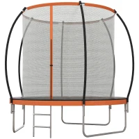 Soozier 10ft Outdoor Trampoline with Enclosure Net and Ladder, Backyard Fitness Trampoline for Teens and Adults(m-2)