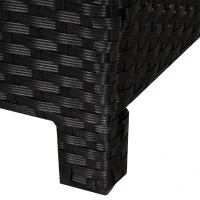 Outsunny 20" Patio Wicker Ottoman, Multipurpose Outdoor PE Rattan Footrest, Additional Seating, Side Table with Soft Cushion, Black, Cream White(m-8)