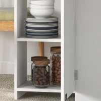 HOMCOM Folding Dining Table, Space Saving Drop Leaf Table with Drawer and Storage Shelves for Kitchen, Dining Room, Oak(m-10)