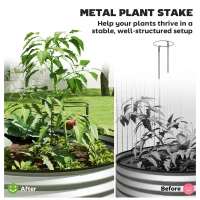 Outsunny 5' x 3' x 1' Large Outdoor Planter Box, Galvanized Raised Garden Bed with Metal Plant Stake, Silver(m-4)