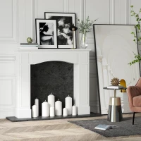 HOMCOM Modern Fireplace Mantel, Surround Mantels for Fireplace with Decorative Pattern Interior Width 29" White(m-10)