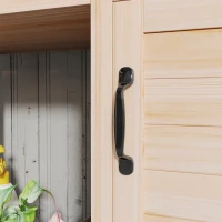 Outsunny Potting Bench Table with Sink, Outdoor Work Bench Table with Storage Cabinet, Hooks, Removable Sink, Faucet and Drawer for Greenhouse, Garden, Patio, Natural Wood(m-9)