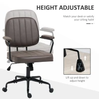 Vinsetto Microfiber Office Chair Desk Chair with 360 Degree Swivel Wheels Adjustable Height Tilt Function Light Brown(m-4)