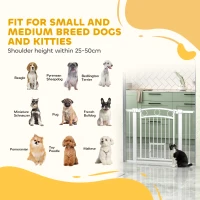 PawHut 30" Extra Tall Dog Gate w/ Cat Door, 2 Extension Kits, for Doorways, Hallways, Stairways, 30"-41" Width(m-10)