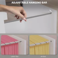 HOMCOM 4 Drawer File Cabinet with Lock, Office Filing Cabinet, A4 Letter Size, Hanging File Folders, White(m-4)