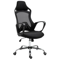 Vinsetto High Back Office Chair Mesh Desk Chair with Adjustable Backrest, Swivel Task Chair with Ergonomic Design Conference Office, Black(m-11)