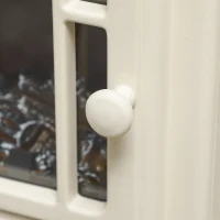 HOMCOM Electric Fireplace Heater, Freestanding Fireplace Stove with Realistic Flame Effect Overheat Protection 750W/1500W Beige(m-8)