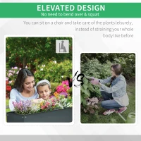 Outsunny Metal Raised Garden Bed, Elevated Planter Box with Legs and Drain Holes, Dark Gray(m-7)
