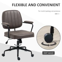 Vinsetto Microfiber Office Chair Desk Chair with 360 Degree Swivel Wheels Adjustable Height Tilt Function Light Brown(m-6)