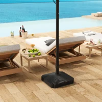 Outsunny Square Patio Umbrella Base Holder, Heavy Duty Outdoor Umbrella Stand Base, Filled Up to 42lbs with Stand or 33lbs with Water for Garden, Poolside, Black(m-7)