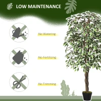 Outsunny 5.3ft Artificial Tree, Indoor Fake Ficus with Pot, for Home Office Living Room Decor(m-6)