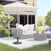 Outsunny Resin Round Patio Umbrella Stand Base Coated Pole Market Garden Umbrella Holder Parasol Holder Bronze