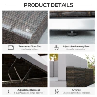 Outsunny 9 Pieces Wicker Patio Furniture Set with Cushion, Light Grey(m-7)