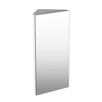 HOMCOM Wall mounted Bathroom Corner Mirror Storage Cabinet Stainless Steel with Single Door(m-2)