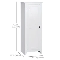 HOMCOM 48" Farmhouse Kitchen Pantry Storage Cabinet with Barn Door, Kitchen Pantry Cabinet with Adjustable Shelves, White(m-3)