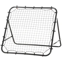 HOMCOM Volleyball Rebounder Net Football Training Aid Kickback Target Play Black(m-2)