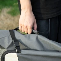 PawHut 24" Foldable Pet Carrier with Removable Mat, Breathable Mesh, Soft Side Pet Travel Crate for Cat & Miniature Dogs, Grey(m-9)