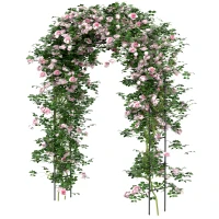 Outsunny 8FT Metal Garden Arch Trellis for Climbing Plants, Ceremony, Wedding Decoration, Black(m-2)