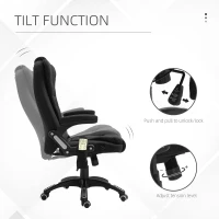 Vinsetto Reclining Massage Office Chair, Executive Office Chair with High Back, Swivel Wheels, Black(m-5)