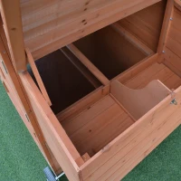 PawHut 96.5" Chicken Coop Wooden Hen House Poultry Cage Pen Portable with Wheels and Nesting Box, Chicken Cage for Backyard Outdoor, Natural(m-9)