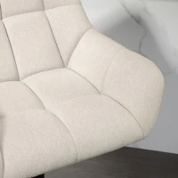 HOMCOM Swivel Barstools Set of 2 Adjustable Bar Stools with Footrest Armrests and PU Leather Back for Dining Room Cream White(m-10)