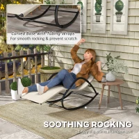 Outsunny UV Water Resistant Rocking Chair for Sunbathing, Lawn, Garden or Pool, Light Brown(m-4)