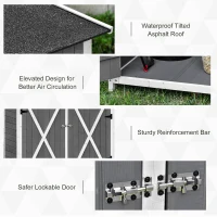 Outsunny 54.75''x29.5''x63'' Garden Storage Shed Asphalt Roof Wooden Timber Double Door Utility Storage House w/ Movable Shelf & Fixed Fittings(m-4)