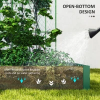 Outsunny Metal Raised Garden Bed with Trellis for Climbing Plants, Galvanized Garden Bed Kit Outdoor Garden Box with Trellis(m-7)