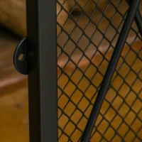 HOMCOM 3-Panel Folding Fireplace Screen for Wood Burning with Double Doors, Home Heavy Duty Steel Fire Spark Guard, 47.25" W x 31" H, Black(m-9)