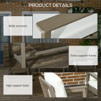 Outsunny Patio Furniture Set HDPE Material, 45" x 27.5" x 31.5", Cream White(m-7)
